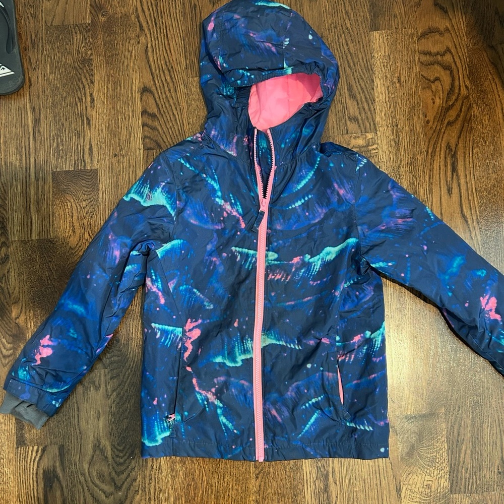 Lands' End Kids Puffer Jacket - Blue and Pink